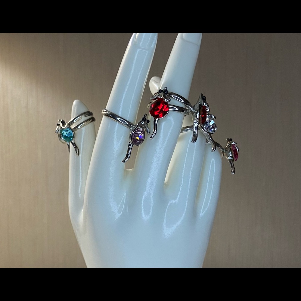 Crystal Mouse with Tail Rings - Picture 3 of 7